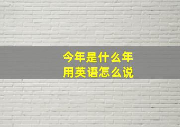 今年是什么年 用英语怎么说